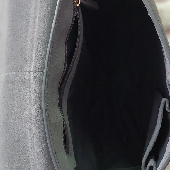 Acote suede grayish blue bag. - Picture 6 of 11